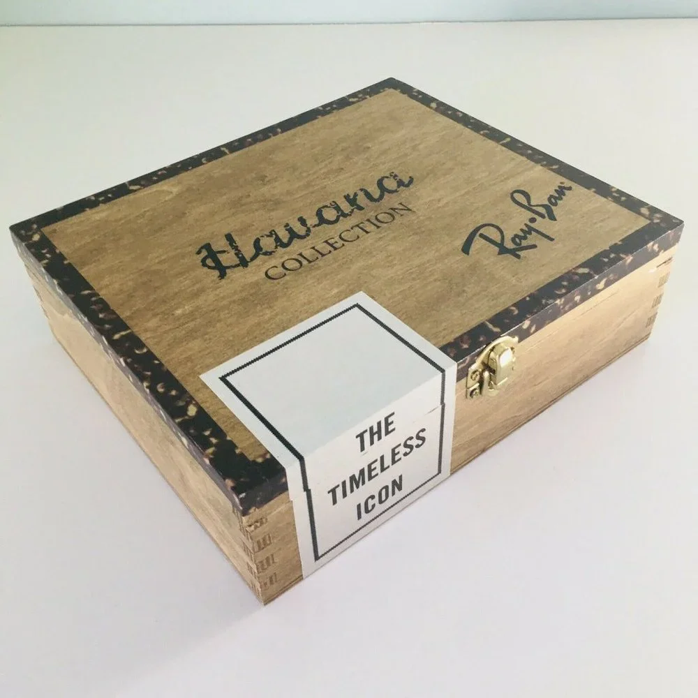 Ray Ban Sunglasses Havana Wooden Storage Case Box
